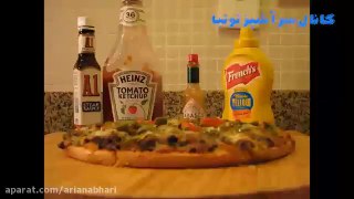 آشپزی پیتزا قارچ و گوشت