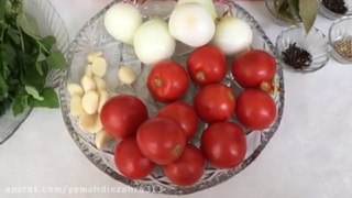 ترشی گوجه فرنگی با پیاز