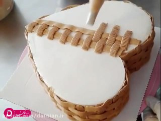 تزئین کیک سبد میوه