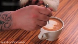 تزیین قهوه لاته بخش سوم