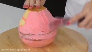 تزیین کیک به شکل گل رز