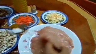 رولت مرغ و سبزیجات