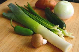 عکس مواد پنکیک سبزیجات