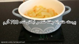 مربا هندوانه به رنگ طلایی شکیل و کنار چای شما به سبک آشپزی با نیلوفر و ادویه خاص ۹۵