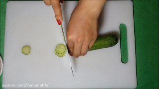 میوه آرایی آسان تزیین خیار و هویج به شکل گل