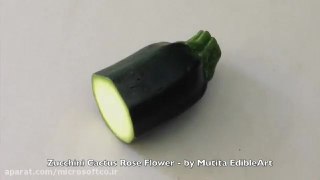 میوه آرایی طرح گل روی کدو سبز