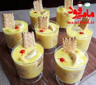 پودینگ بیسکویت و موز