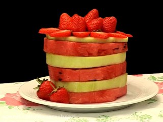 ۳۸تزیین ملون و هندوانه به شکل کیک